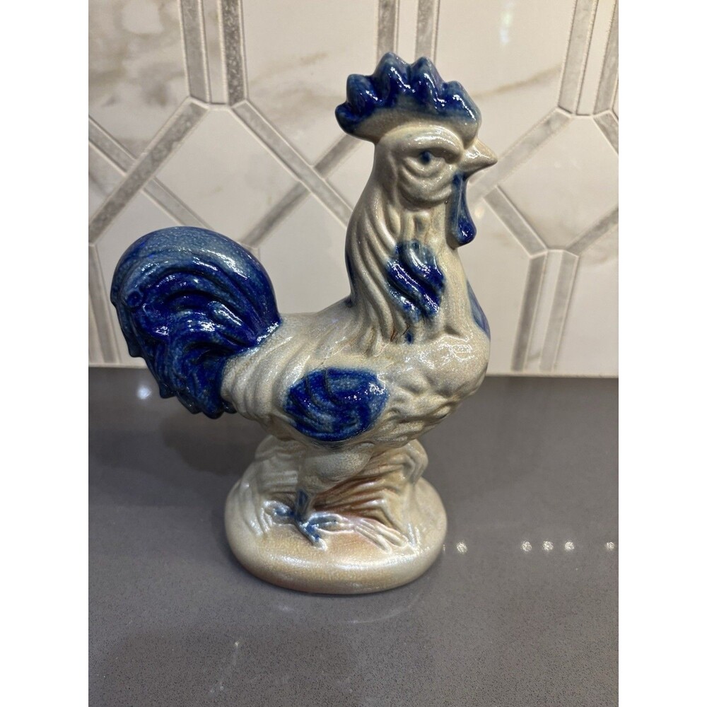 Vintage 1995 Beaumont Brothers Pottery Salt Glaze Stoneware Rooster Figurine BBP